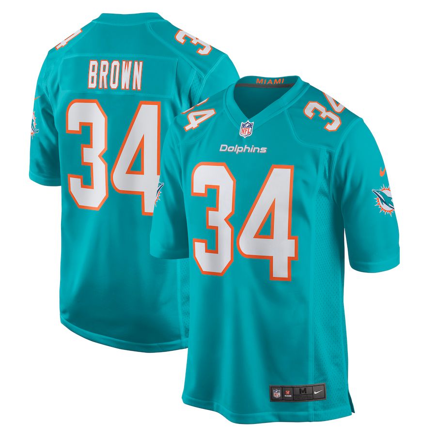 Men Miami Dolphins #34 Malcolm Brown Nike Green Game NFL Jersey